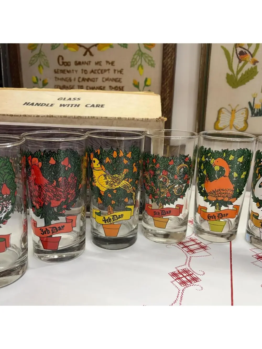 12 days of Christmas Indiana glass set vintage 60s